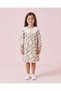 Girls Cream Floral Printed Long Sleeve Dress