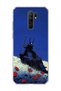 Redmi 9 Compatible Blue Samurai Poppy Printed Transparent Phone Case