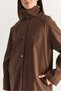 Women's Bitter Brown Lined Stand Collar Pocket Detailed Snap Closure Long Trench Coat 2855 60286592 - 6
