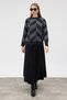 Crew Neck Patterned Knit Sweater - Gray - 3
