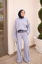 Gray Garnished Sweat Pants Set - 3