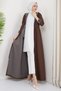 Hooded Striped Long Trench Coat Brown Hm2332 - 6