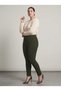 Women's Plus Size Gathering Fabric Trousers Elastic Waist Lycra Narrow Leg Khaki - 4