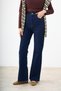 Women's Cut-Off Detail Wide Leg Trousers Navy Blue - 2