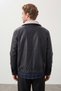 Detachable Knitwear Collar Detailed Faux Leather Jacket - 3