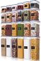 24 Pcs Airtight Cereal Storage Containers with Lids, Plastic