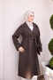 Brown Double-Breasted Collared Lined Cashmere Coat - 4