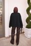 Black Crew Neck Oversize Modal Sweatshirt - 5