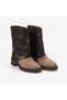 Women's Rubber Sole 5cm Heeled Zippered Suede Leather Boots 51432 - 3