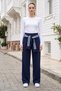 Women's Waist-Tied Wide Leg Pants