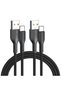 كابل USB-C للشحن السريع [عبوة من قطعتين/1.2 متر] كابل من النوع C بقوة 3 أمبير للشحن السريع ونقل البيانات