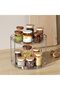 2 Tier Lazy Susan Turntable Organizer 9.25'' Rotating Spice Rack Organization For Cabinet, Kitchen Pantry Organizer, Countertop, Spining Makeup Bathroom Vanity, Clear - 7