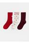 Heart Patterned Women's Socks 3-Piece Set (W6) - 2