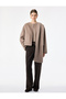 Long Sleeve Wool Blend Oversized Cashmere Coat with Scarf