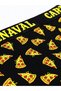 Pizza Patterned Women's Brazilian Panties Cotton Lycra Black - 6