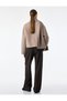 Long Sleeve Wool Blend Oversized Cashmere Coat with Scarf - 4
