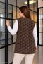 Women's Square Pattern Beard Vest 203 - 2