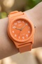 Soft Orange Numeral Silicone Strap 38 mm Waterproof Unisex Wristwatch - 2
