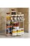 2 Tier Lazy Susan Turntable Organizer 9.25'' Rotating Spice Rack Organization For Cabinet, Kitchen Pantry Organizer, Countertop, Spining Makeup Bathroom Vanity, Clear - 8