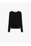 Buttoned Long Sleeve Crew Neck Knitwear Sweater - 6