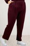 67077 Large Size Pocket Detail Modal Trousers Set with Stone Detail - Burgundy - 6
