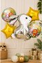 Set of 5 Silver Rabbit Balloons Foil Balloon Set