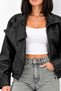 Women's Bomber Seasonal Black Leather Jacket - 6