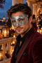 Men's Silver Venetian Ball Mask with Embossed Pattern Party Accessory Halloween Halloween - 2