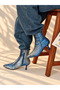 Vienna Blue Silver Gradient Pointed Toe 5 cm Thin Heel Women's Boots Botties - 3