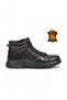 Zippered Lace-Up Rubber Sole Black Genuine Leather Men's Classic Boots Hz1388-2297