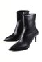 Women's Leather Thin and High-Heeled Boots - 4