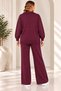 Plus Size Zippered Knitwear Set with Waist Belt, Plum - 5