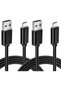 كابل شحن USB لوحدة تحكم PS5 ونينتندو سويتش، عبوة من قطعتين بطول 1 متر، سلك شحن USB-C متوافق