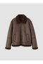 Lcw Kids Brown Suede Look Fur Collar Girls' Coat