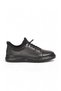 Rubber Laced Rubber Sole Black Genuine Leather Men's Casual Shoes Hz0795-510 - 2