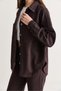 Women's Seasonal Double Pocket Buttoned Oversize Denim Shirt Jacket Yc2530 60286689 - 5