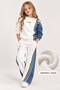 Girl's Embroidered 3-Thread Denim Garnished Top and Bottom Set