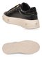 Stone Detailed Lace-Up Sneaker Black Leather Thick Comfortable Sole Stylish Women's Casual Walking Shoes 431179 - 5