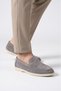 Lightweight Comfortable Stylish Espadrille Light Gray Genuine Leather Men's Casual Loafer Shoes 6K020-217