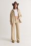 Women's Beige High-Waisted Wide-Leg Denim Trousers Yp4363 60286688 - 2