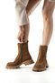 Lucas Genuine Leather Suede Tan Serrated Sole Zippered Women's Boots - 2