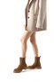 Lucas Genuine Leather Suede Tan Serrated Sole Zippered Women's Boots - 3
