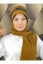 Tesettür Daily Black Silvery Shiny Scarf with Hat - 4