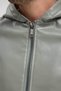 Men's Genor Oversize Hooded Leather Coat Mint Green - 6
