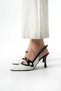 Kevin Women's Suede Detailed Buttoned Open Back Pointed Toe Heeled Shoes