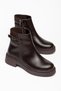 Sophia Women's Brown Shiny Leather Rubber Detailed Zippered Boots - 3