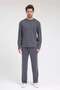 Men's Roma&Monada Oversize Oysho Fabric Suit Navy Blue