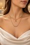Women's Minimal Stone Layered Chain Necklace, with Gift Wrap Option - 2