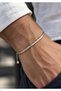316L Anti Tarnish Silver Color Flat Snake Chain Men's Bracelet