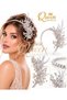 Luxury Lal-I Elegance Side Silver Gray Crystal Bead Stone Feathered Bridal Crown Engagement Henna Wedding Special Day Tiara - 2